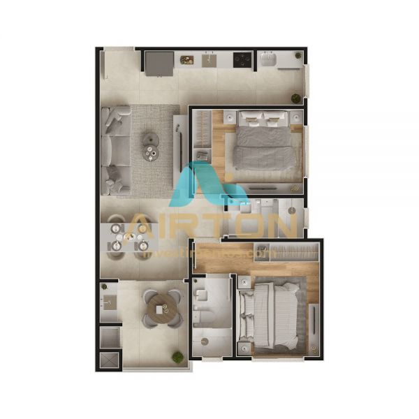 LA2003 apto com 2 dor, sendo 1 sute, 1 vaga garag