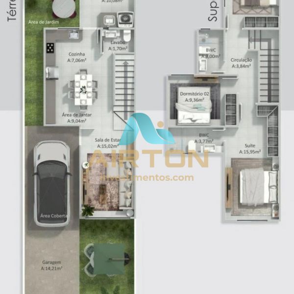 SOBRADO COM 3 QUARTOS  VENDA , 141M - NOVA ESPER