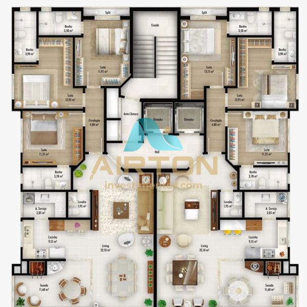 V3157 IMVEL PARA VENDA, 3 SUITES, QUADRA MAR EM M