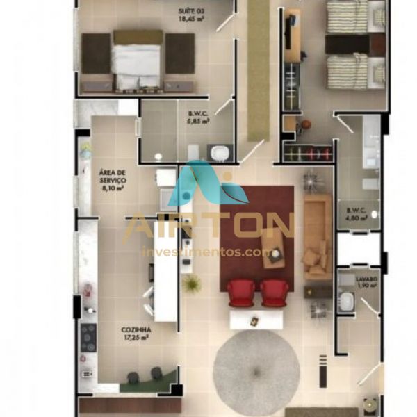 V4052 APARTAMENTO MOBILIADO, 200 MTS DO MAR EM MEI