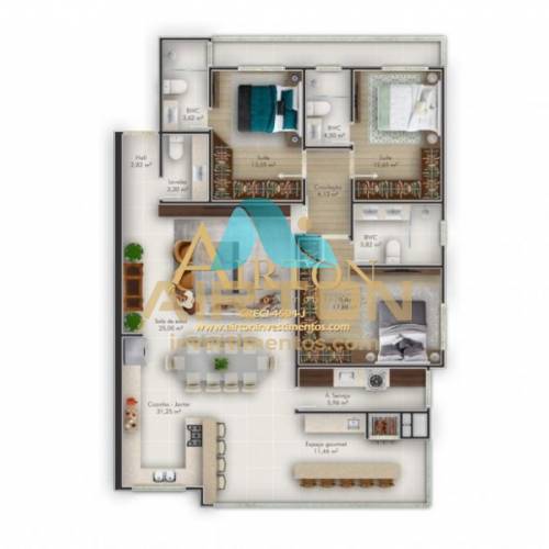 LA3048 APARTAMENTO LANAMENTO 80 MTS DO MAR EM PER