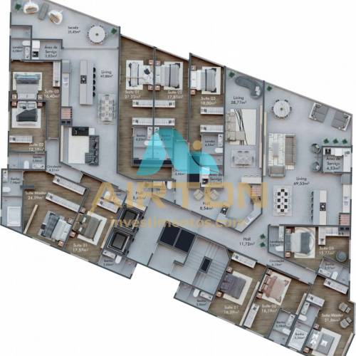LA4066 IMVEL LANAMENTO COM 4 SUITES, FRENTE MAR 
