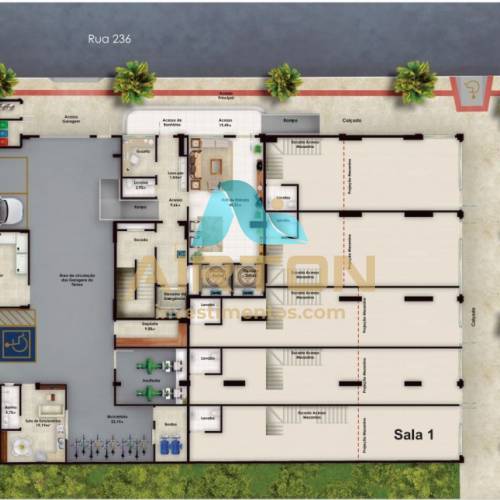 SC0008 SALA COMERCIAL, TEM 104M, 100 MTS DO MAR E