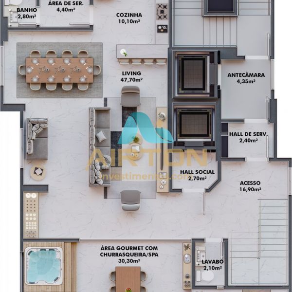 DU4002 DUPLEX LANAMENTO COM 4 SUITES, 200 MTS DO 