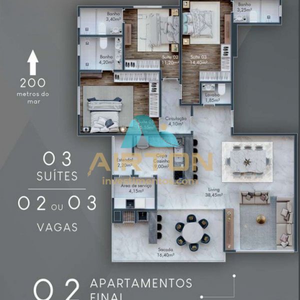 LA4075 IMVEL LANAMENTO COM 4 SUITES, 200 MTS DO 