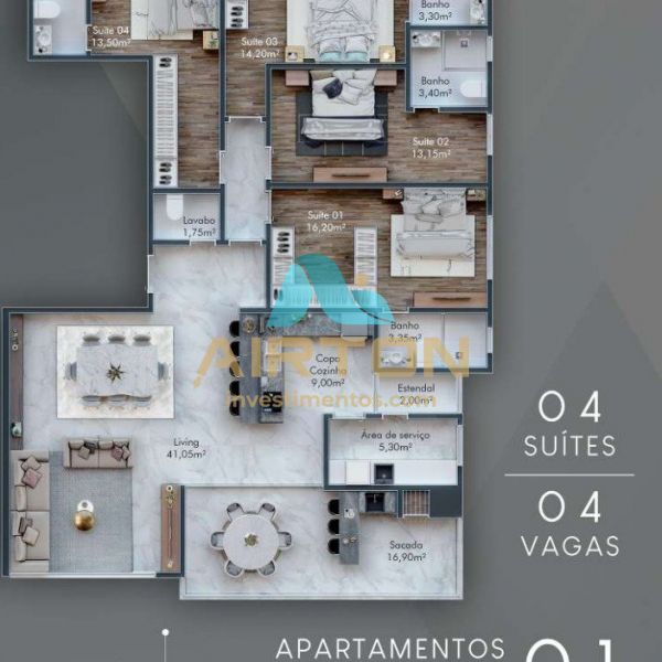 LA4075 IMVEL LANAMENTO COM 4 SUITES, 200 MTS DO 