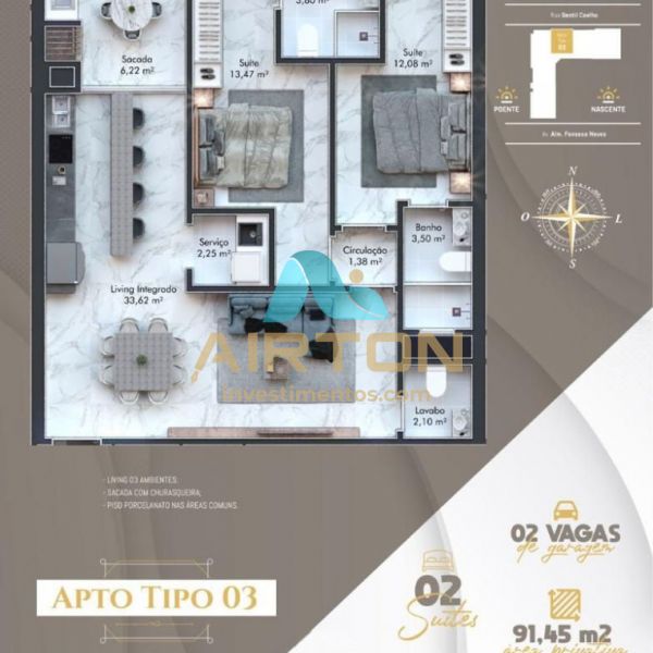 LA3070 IMVEL LANAMENTO COM 3 SUITES, 300 MTS DO 