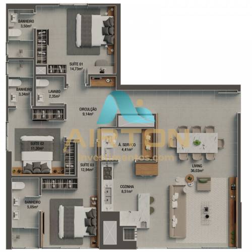 LA3072 IMVEL LANAMENTO COM 3 SUITES, 700 MTS DO 