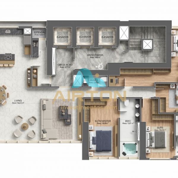 PH4004 PENTHOUSE LANAMENTO COM 4 SUITES, 400 MTS 