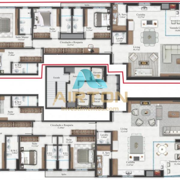 V4105 IM�VEL PRONTO PARA VENDA COM 4 SUITES, 100 M