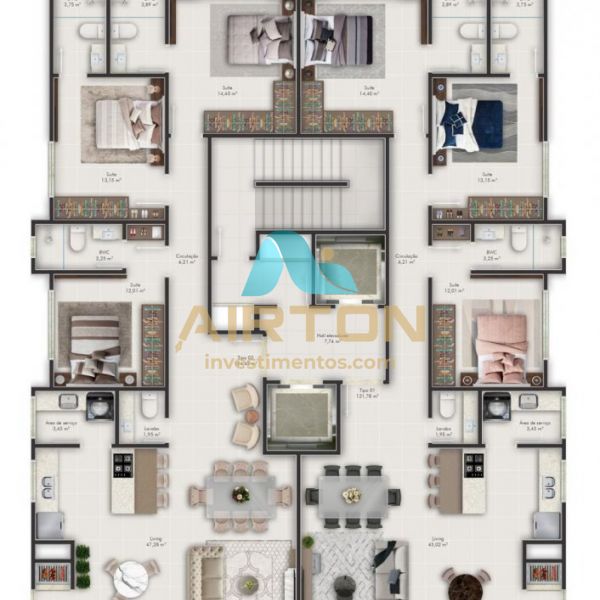 V3248 IM�VEL NOVO � VENDA, 3 SUITES, 200 MTS DO MA