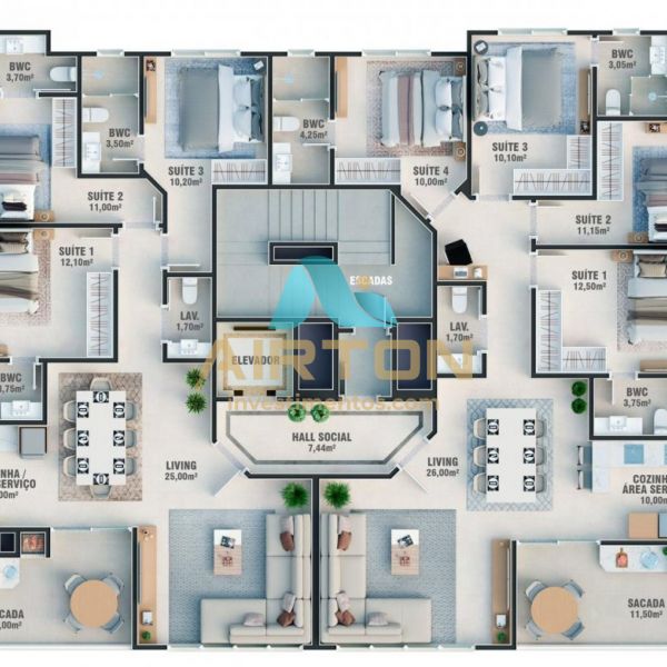 4 SUITES A VENDA COD: V4108, 3 VAGAS PRIVATIVAS E 